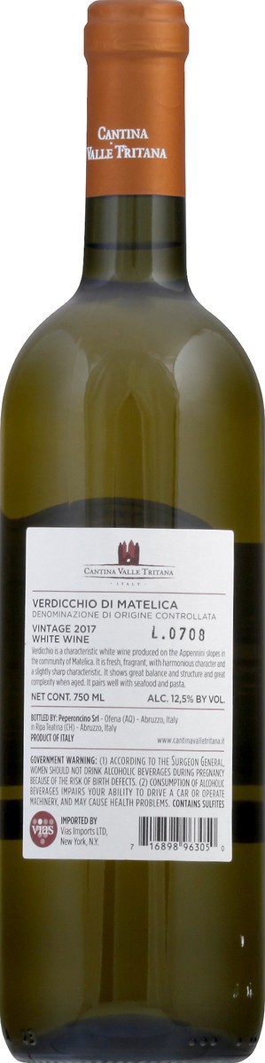 slide 6 of 9, Cantina Valle Tritana White Wine, Verdicchio, Vintage, 25.4 oz