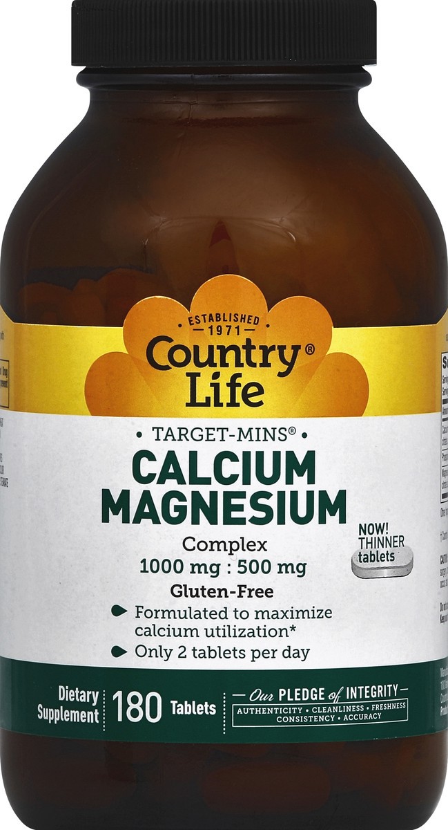 slide 2 of 4, Country Life Calcium Magnesium Complex:, 180 ct