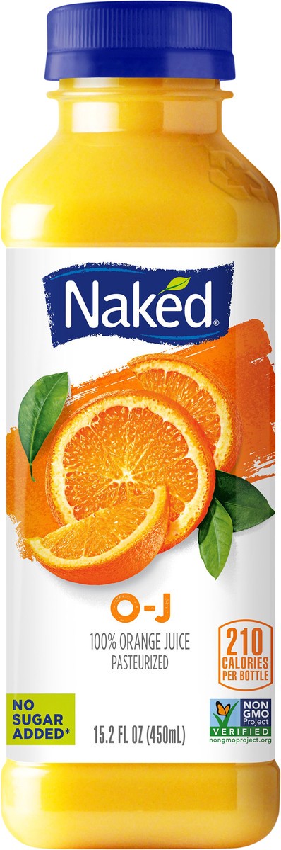 slide 6 of 9, Naked 100% Orange Juice O-J 15.2 Fl Oz, 15.20 fl oz