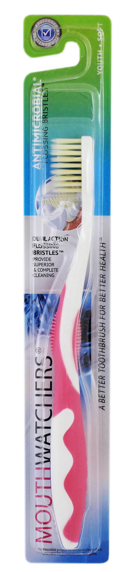 slide 1 of 1, Mouth Watchers Toothbrush Nano Silver Youth Pink, 1 ct