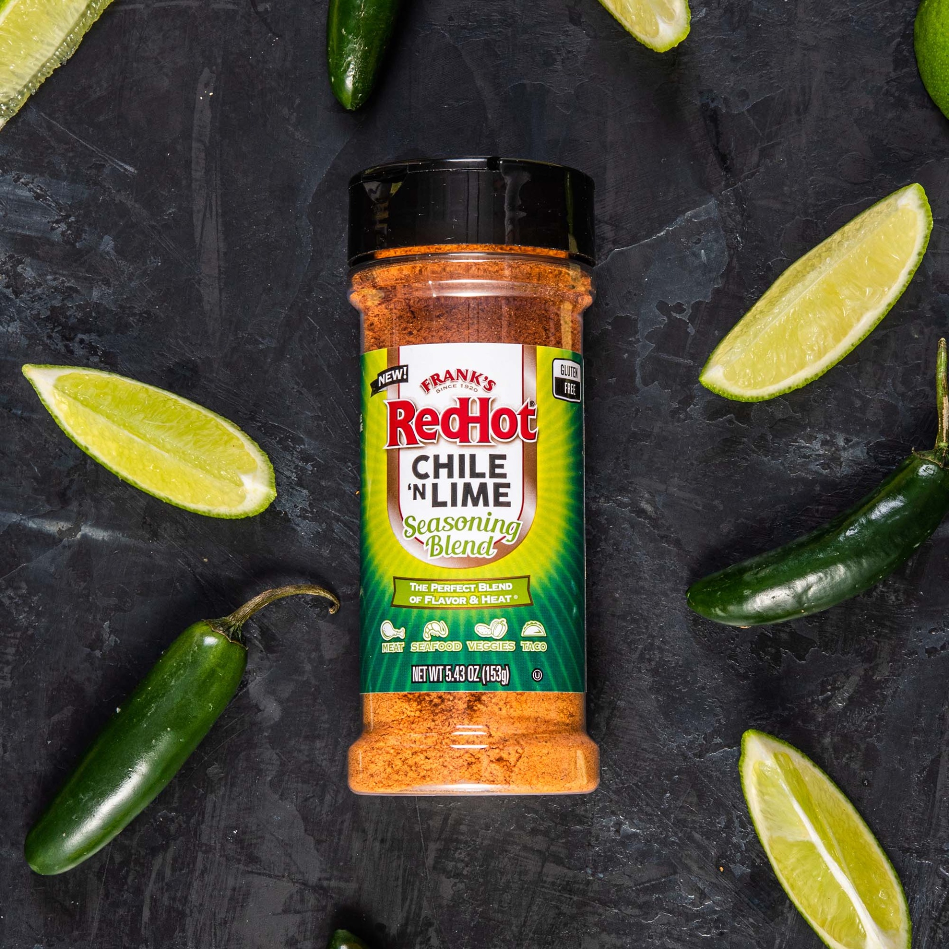 slide 4 of 7, Frank's RedHot Gluten Free Chile and Lime Seasoning Blend, 5.43 oz