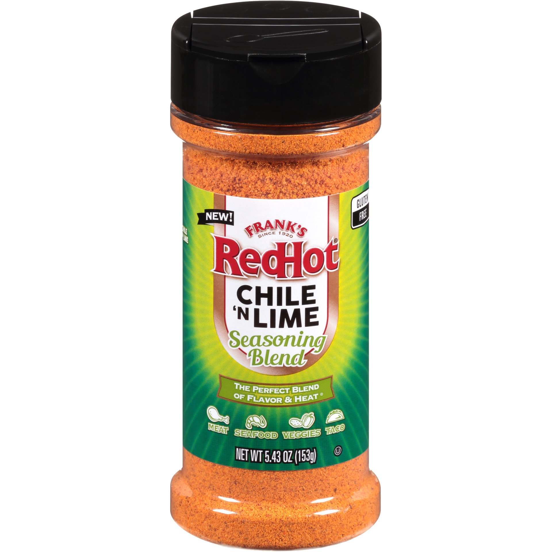 slide 1 of 7, Frank's RedHot Gluten Free Chile and Lime Seasoning Blend, 5.43 oz