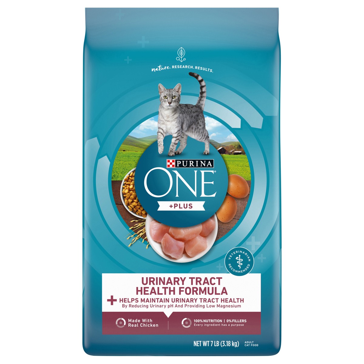 slide 1 of 8, ONE Purina ONE High Protein Dry Cat Food, +Plus Urinary Tract Health Formula, 7 lb