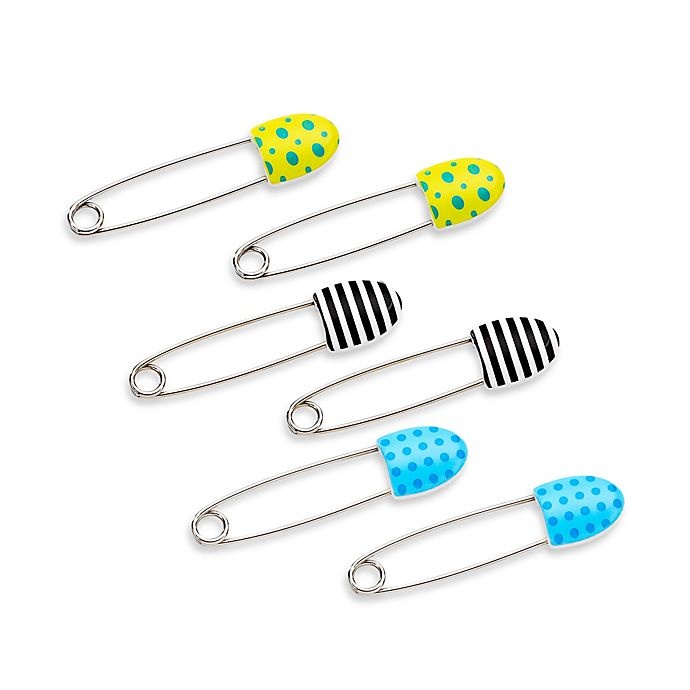 slide 1 of 1, Sassy Decorative Diaper Pins, 6 ct