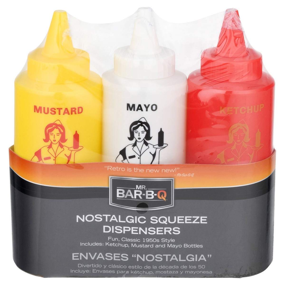 slide 1 of 9, Mr. Bar-B-Q Nostalgic Squeeze Dispensers 1 ea, 1 ct