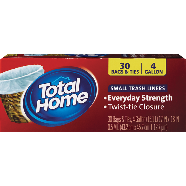 slide 1 of 1, Total Home -Vanity Trash Liner 4, 1 ct