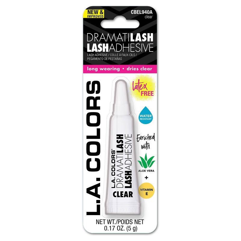 slide 1 of 6, L.A. Colors Eyelash Adhesive, Clear BEL640, Dramatilash, 0.17 oz