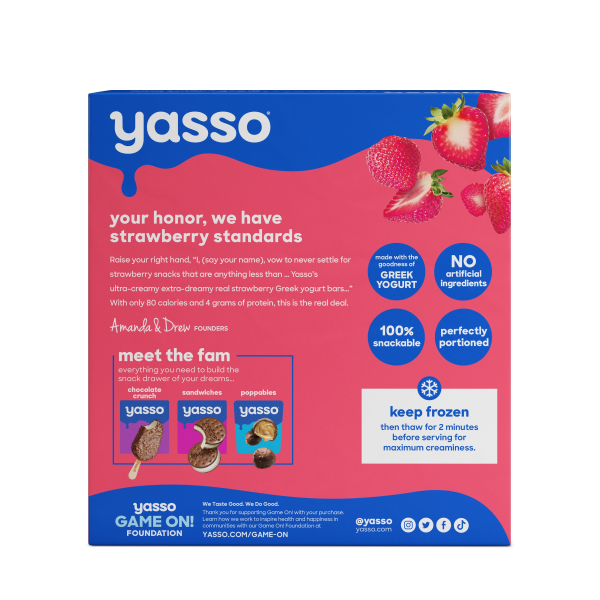 slide 5 of 5, Yasso Yasso Frozen Greek Yogurt Bars Strawberries & Cream Bars 4 3.5fl Oz Bars, 4 ct