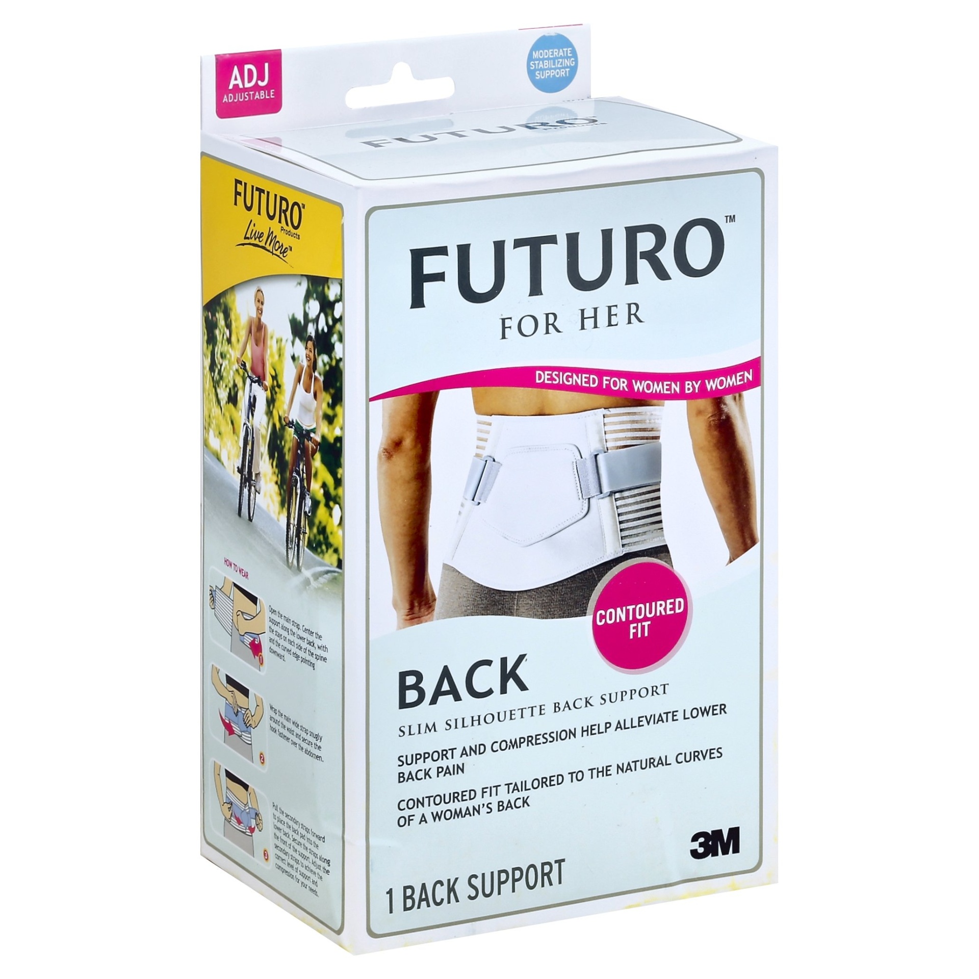 slide 1 of 1, Futuro Slim Silhouette Back Support Brace, Adjustable, 1 ct