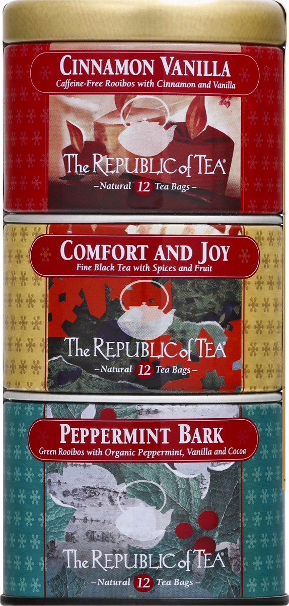 slide 3 of 12, The Republic of Tea Tea Bags Cinnamon Vanilla/Comfort and Joy/Peppermint Bark Holiday Tea - 36 ct, 36 ct