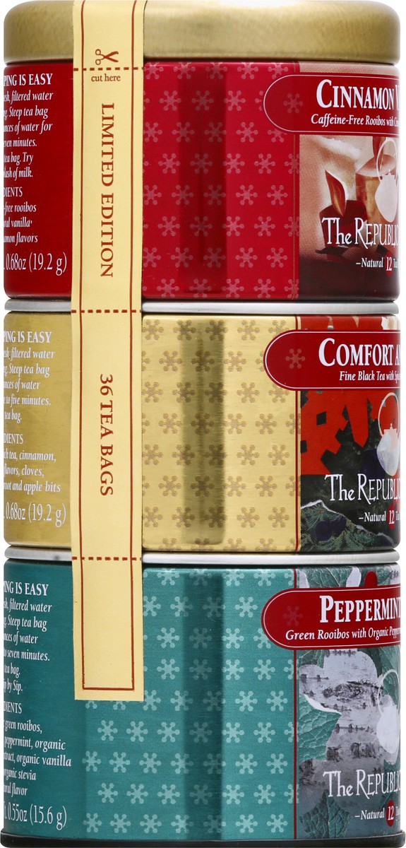 slide 10 of 12, The Republic of Tea Tea Bags Cinnamon Vanilla/Comfort and Joy/Peppermint Bark Holiday Tea - 36 ct, 36 ct