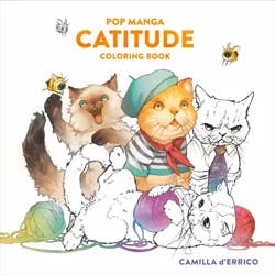 Random House Pop Manga Catitude Coloring Book - by Camilla D'Errico (Paperback)