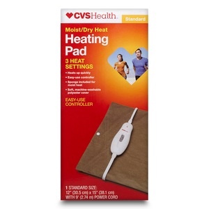slide 1 of 1, CVS Health Heating Pad With 3 Variable Heat Settings, Standard, 1 ct