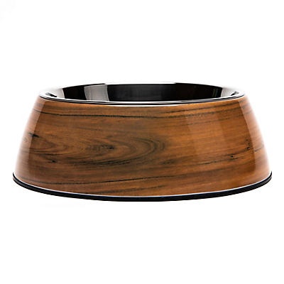 slide 1 of 1, Woof and Whiskers Melamine with Stainless Pet Bowl Wood, 1 ct