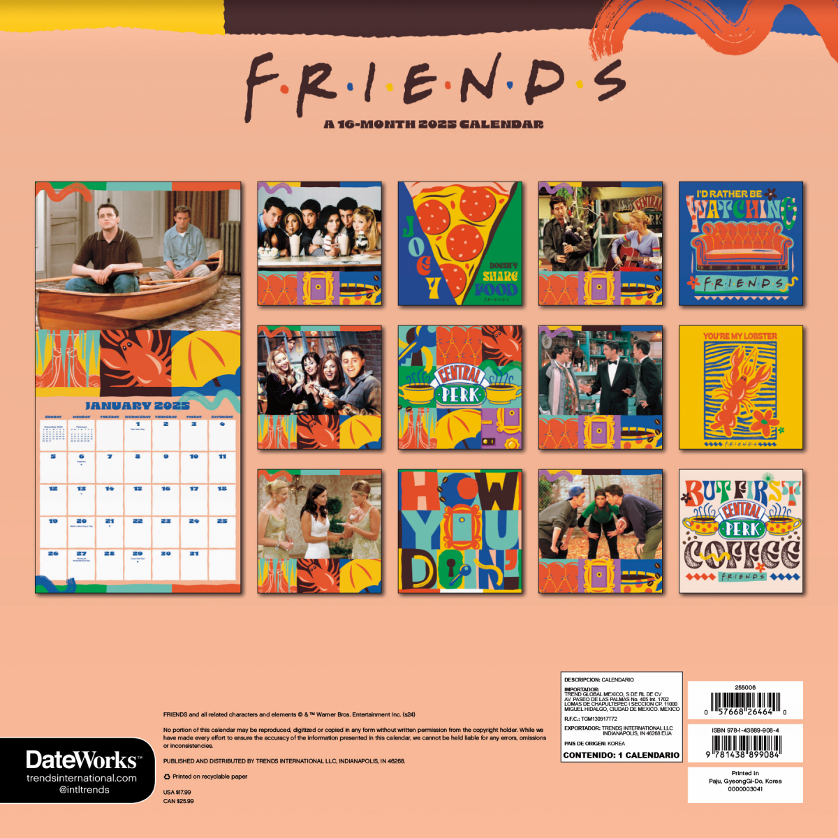 slide 5 of 5, 2025 Friends Wall Calendar, 1 ct