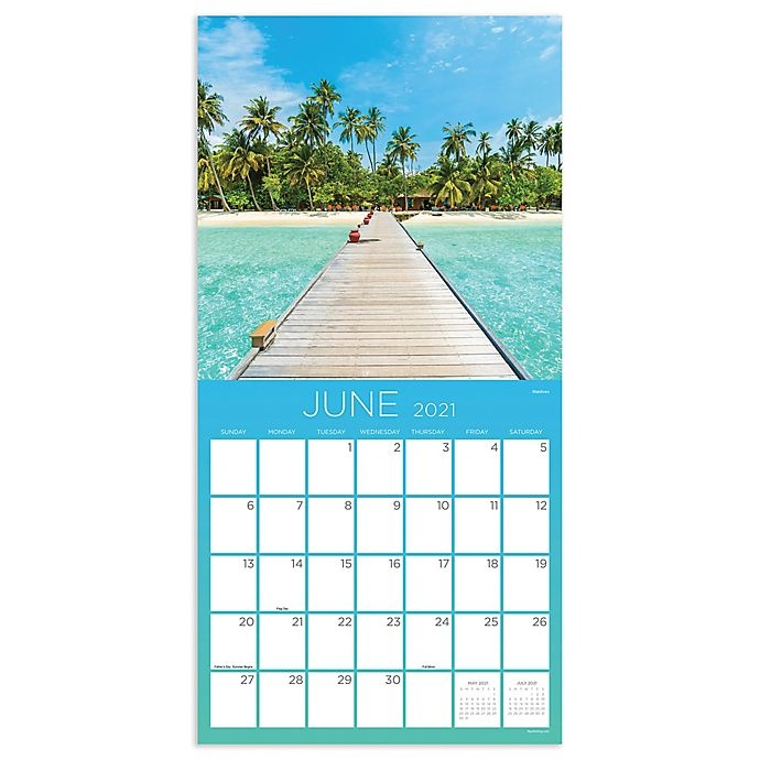 slide 4 of 6, TF Publishing 2021 Tropical Escapes Wall Calendar, 1 ct