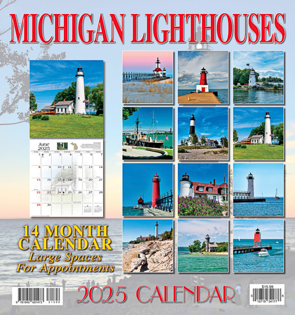slide 4 of 5, 2026 Calendar Michigan Lighthouses, 1 ct