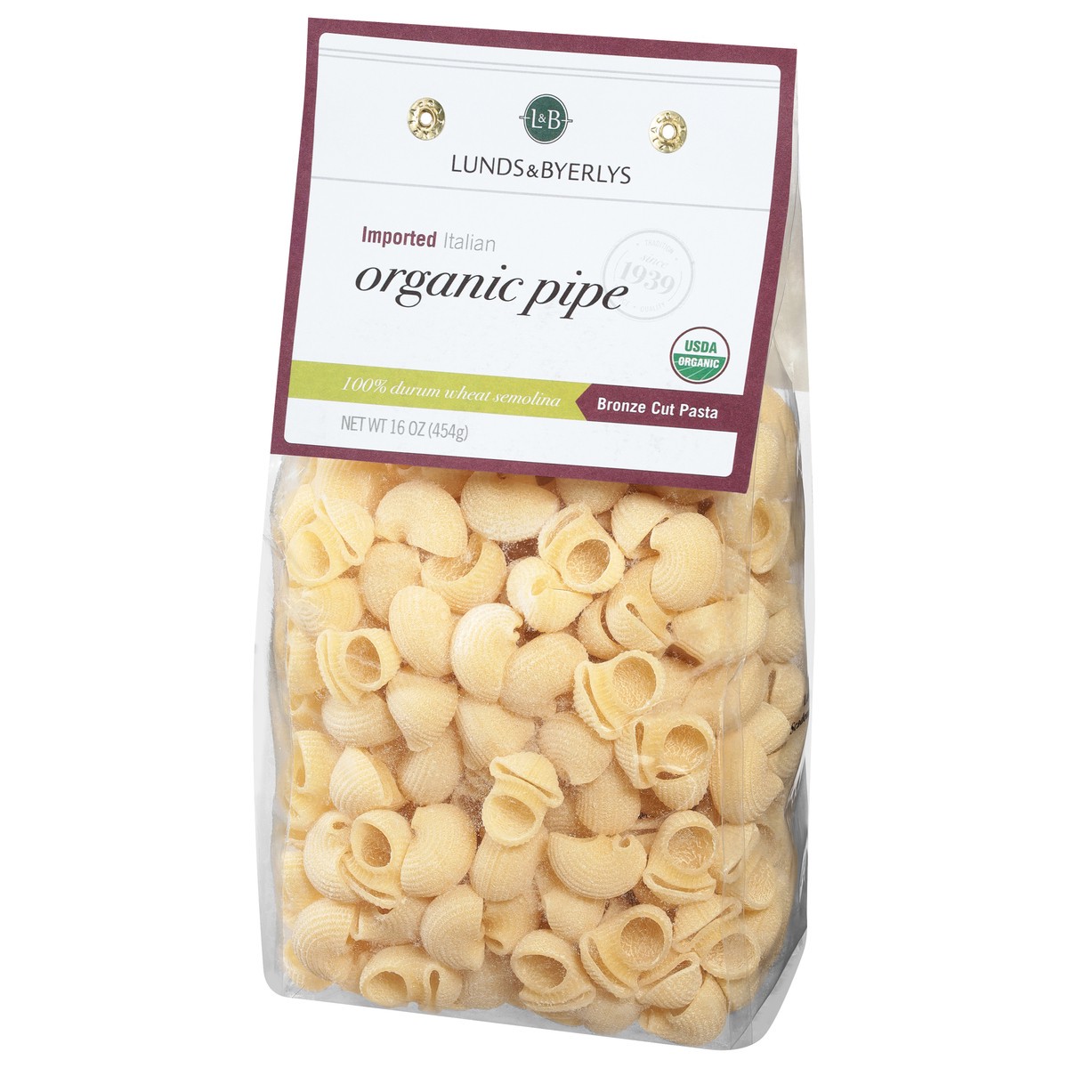 slide 4 of 4, Lunds & Byerlys Organic Imported Italian Pipe Bronze Cut Pasta 16 oz, 16 oz
