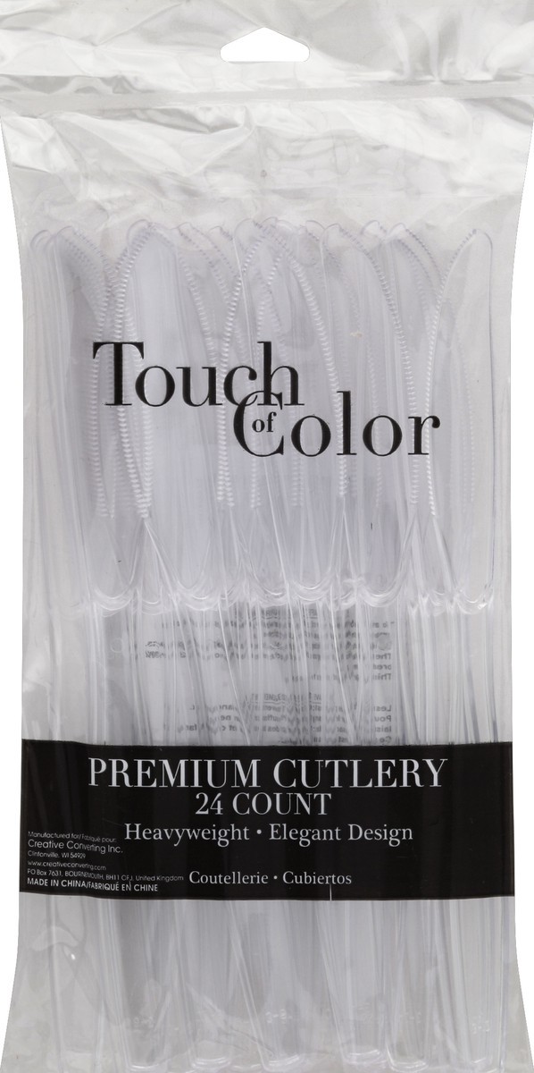 slide 2 of 2, Good Cook Touch Of Color Clear Plastic Knife, 24 ct