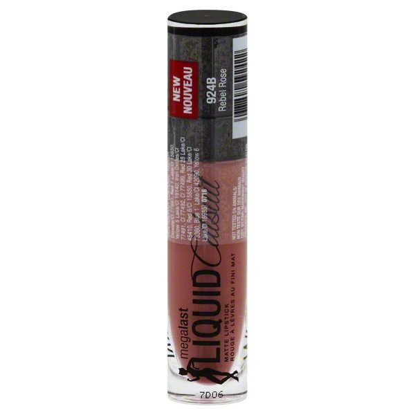 slide 1 of 1, Wet n Wild Mega® Last Liquid Catsuit Matte Lipstick - 924B Rebel Rose, 0.21 oz