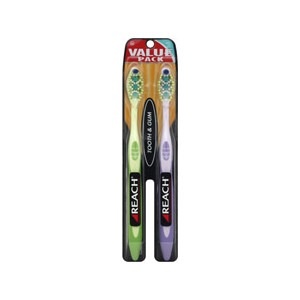 slide 1 of 1, REACH Tooth & Gum Toothbrush Soft Value Pack, 2 ct