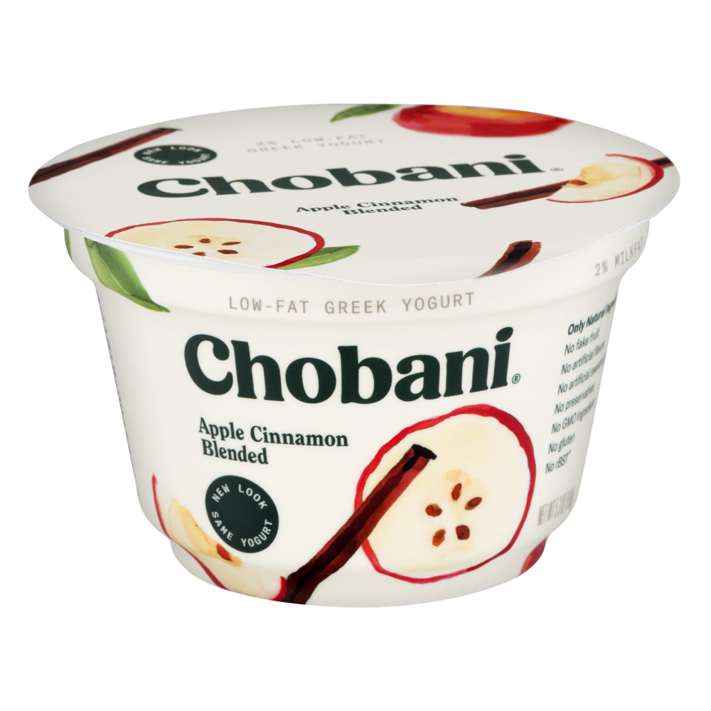 slide 1 of 1, Chobani Non-Fat Apple Cinnamon on the Bottom Greek Yogurt, 5.3 oz