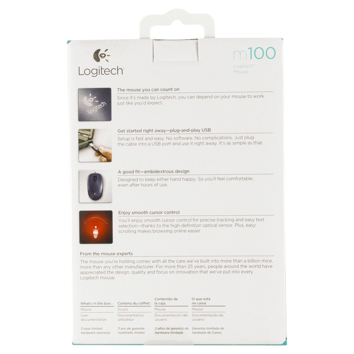 slide 5 of 5, Logitech Mouse M100 - Dark (USB Only), 1 ct