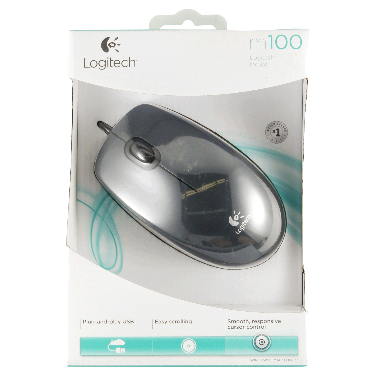 slide 1 of 5, Logitech Mouse M100 - Dark (USB Only), 1 ct