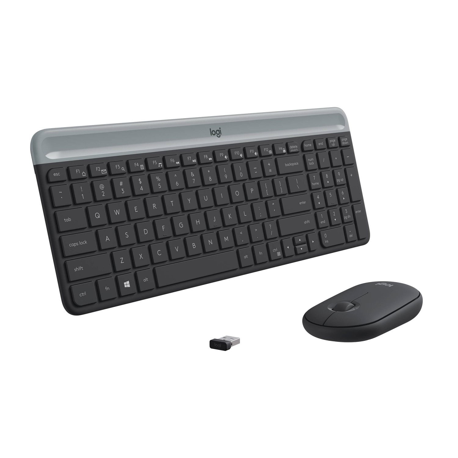 slide 2 of 4, Logitech Slim Wireless Keyboard and Mouse Combo MK470 (Graphite), 1 ct