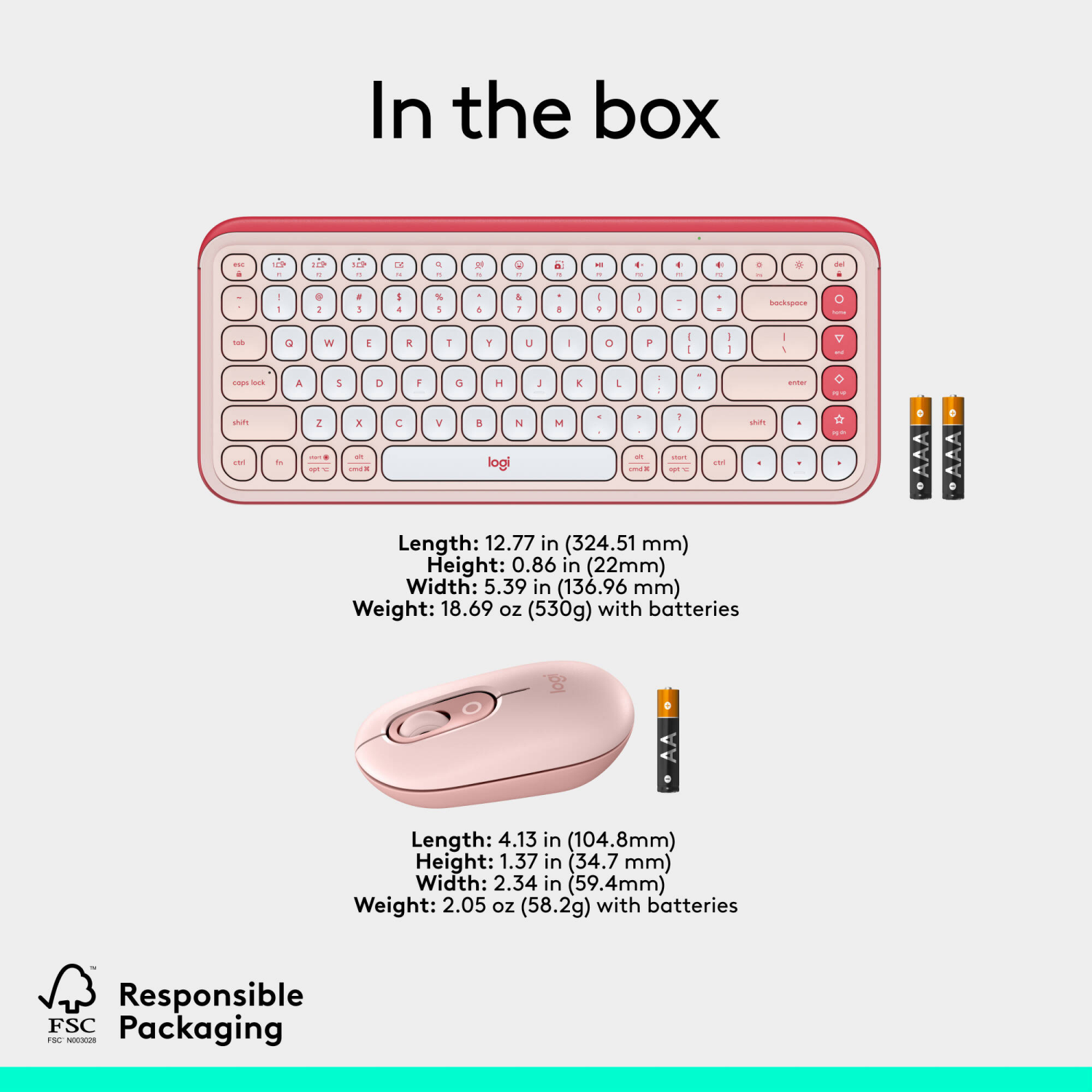 slide 4 of 5, Logitech POP Icon Combo in Rose and Off White, 1 ct