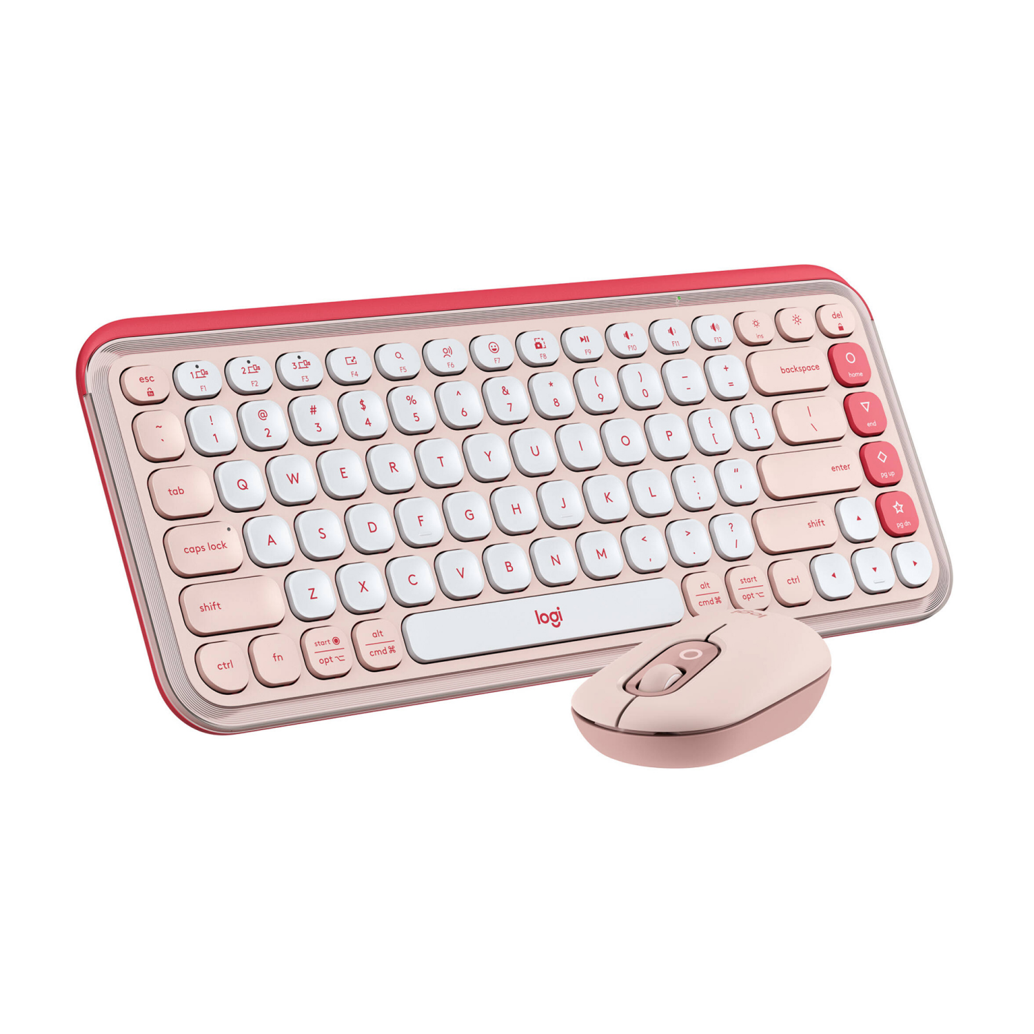 slide 1 of 5, Logitech POP Icon Combo in Rose and Off White, 1 ct