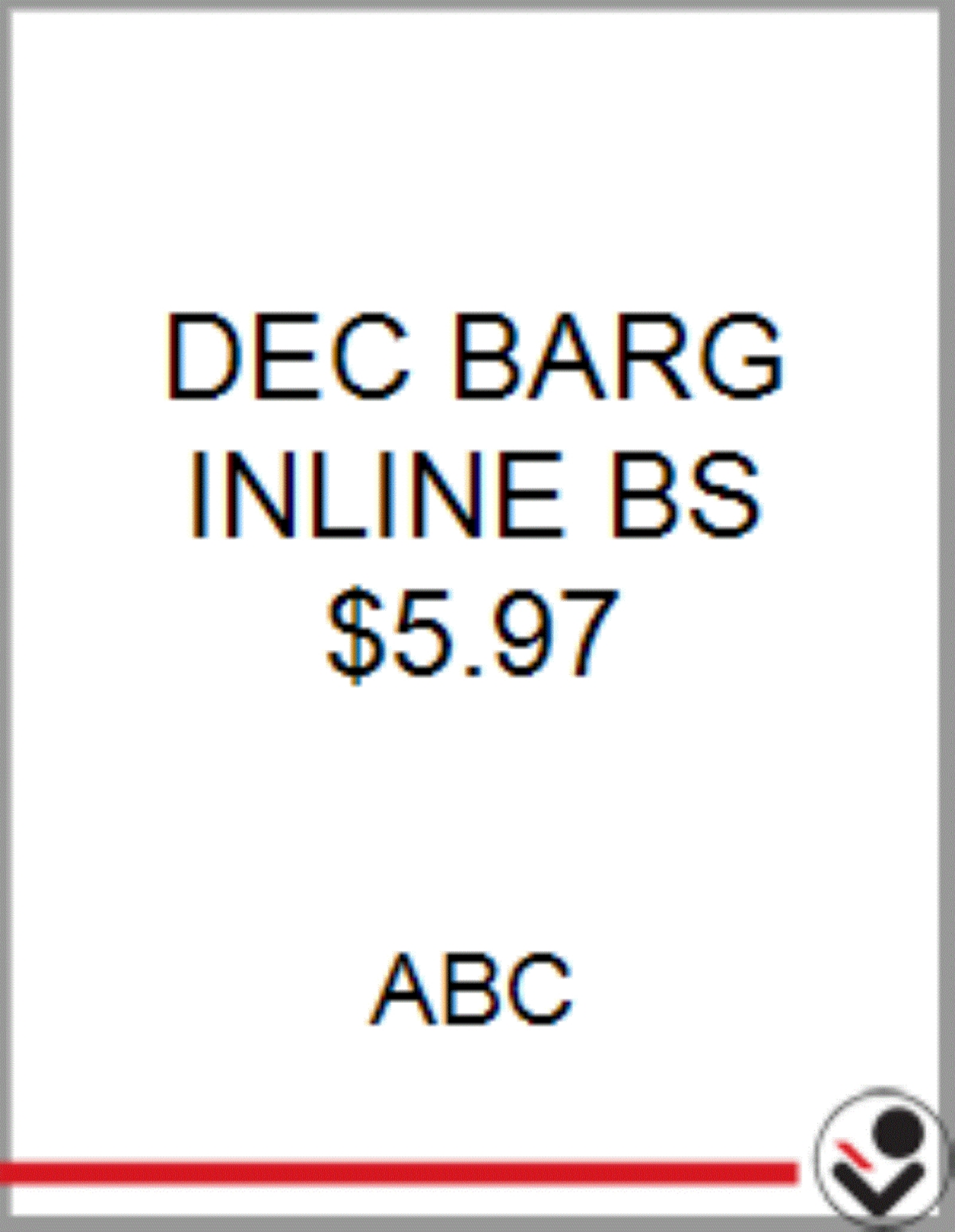 slide 1 of 1, DEC BARG INLINE BS 5.97 By ABC, 1 ct