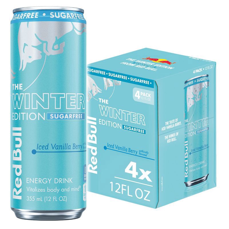 slide 1 of 7, Red Bull Energy Drink 12Oz Can 4Pk, 48 oz
