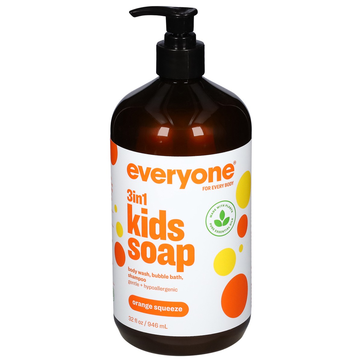 slide 1 of 9, Everyone 3 in 1 Orange Squeeze Kids Soap 32 fl oz, 32 fl oz