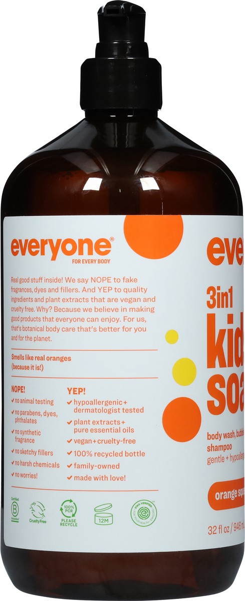 slide 8 of 9, Everyone 3 in 1 Orange Squeeze Kids Soap 32 fl oz, 32 fl oz