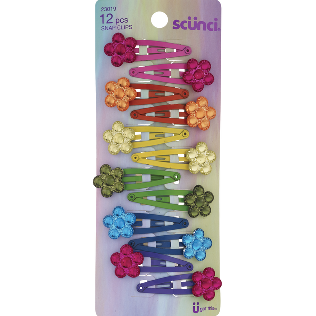 slide 1 of 1, scünci Girl Hair Barrettes, Assorted, 12 ct