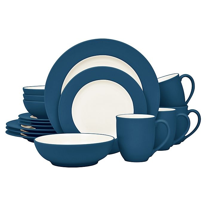 slide 1 of 1, Noritake Colorwave Rim Dinnerware Set - Blue, 16 ct