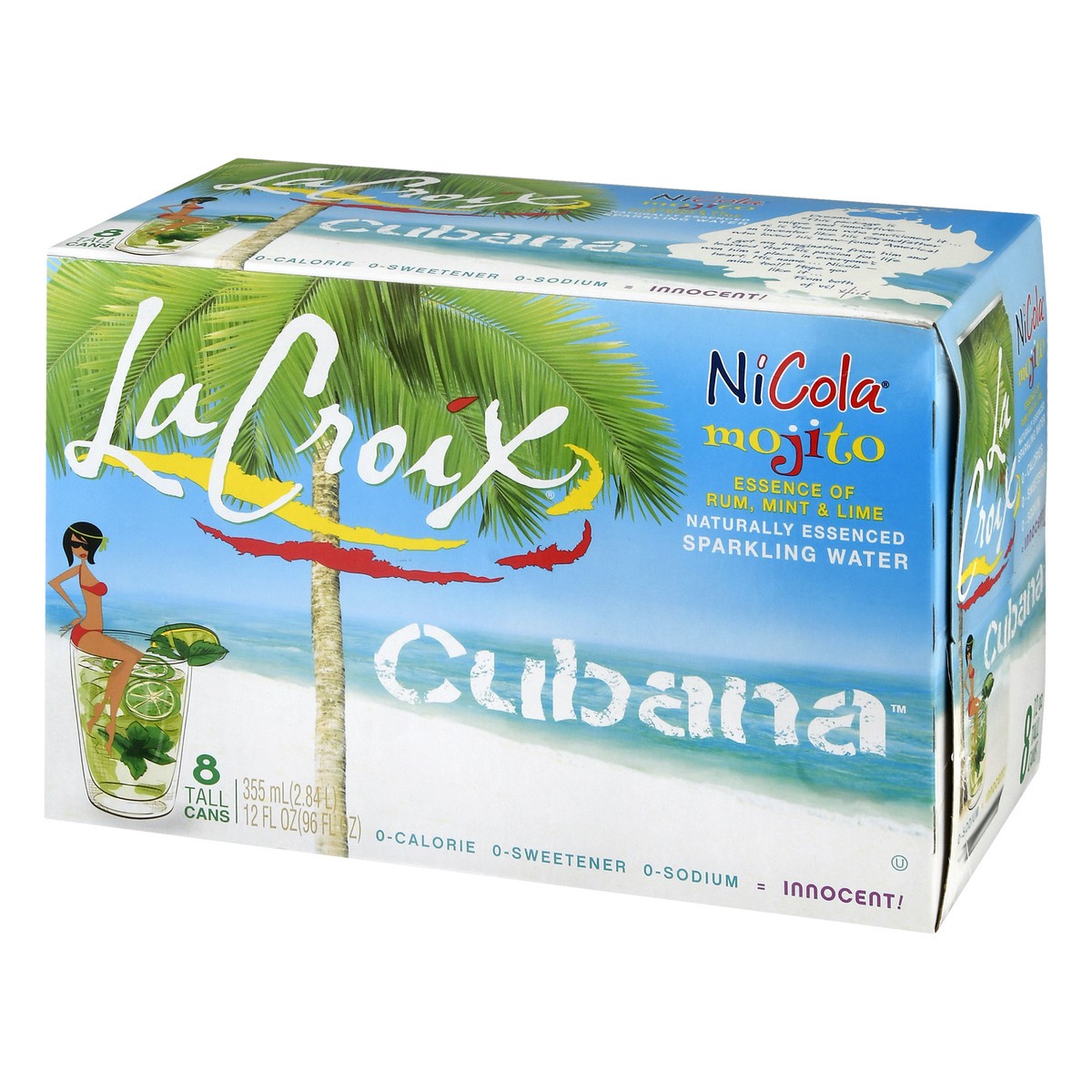 slide 8 of 10, La Croix NiCola Mojito Cubana Sparkling Water 8 - 12 fl oz Cans, 8 ct