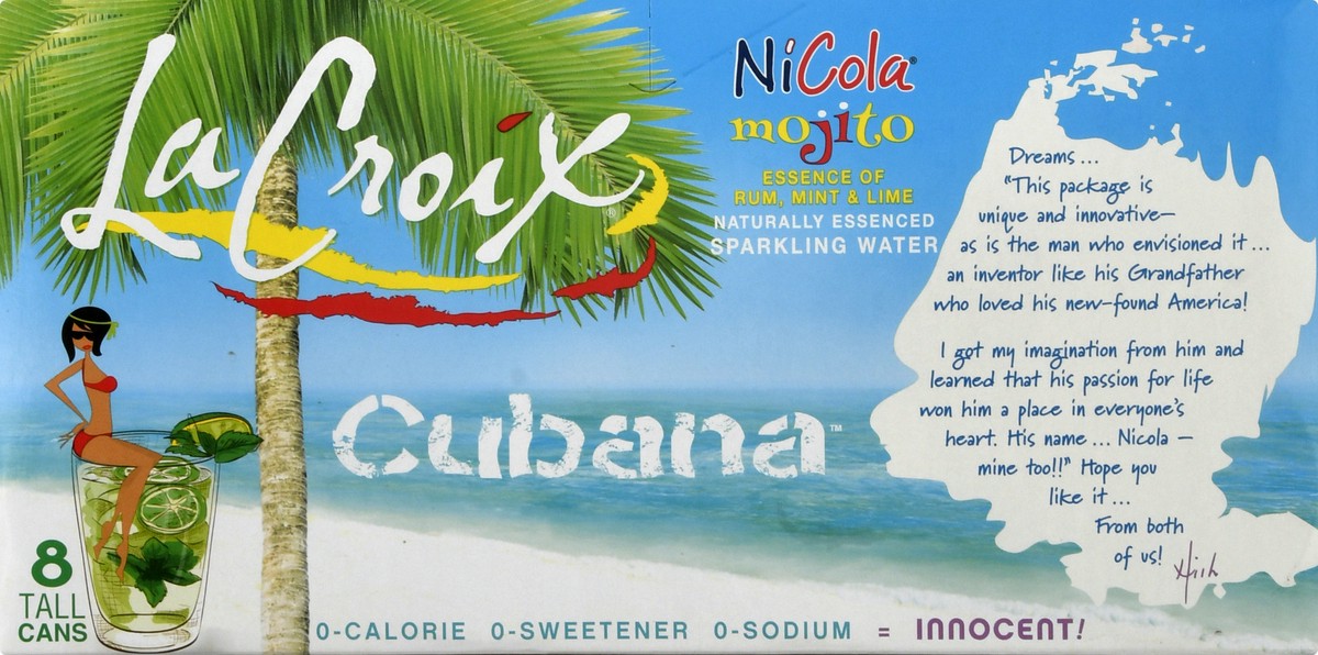 slide 2 of 10, La Croix NiCola Mojito Cubana Sparkling Water 8 - 12 fl oz Cans, 8 ct