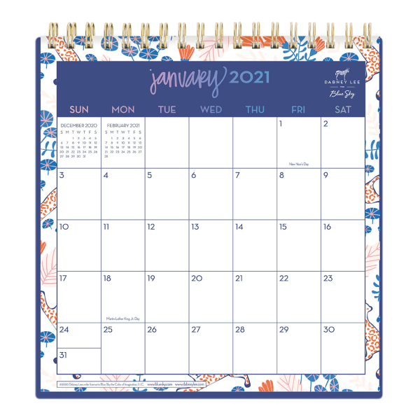 slide 1 of 1, Blue Sky Dabney Lee Monthly Desk Calendar With Stand, 6-1/16'' X 6-3/8'', Enchanted Forest, January To December 2021, 122357, 1 ct