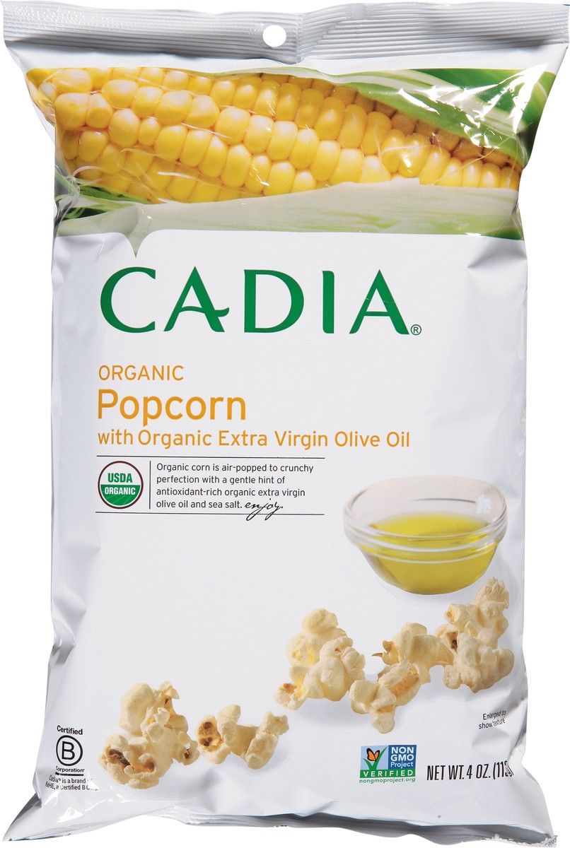 slide 8 of 13, Cadia Organic Popcorn with Organic Extra Virgin Olive Oil 4 oz, 4 oz