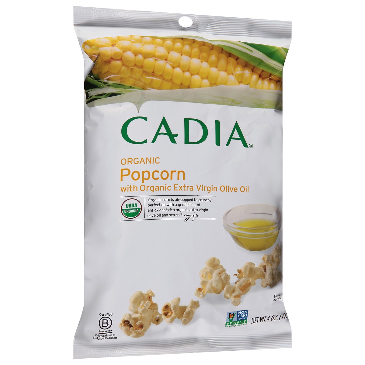 slide 9 of 13, Cadia Organic Popcorn with Organic Extra Virgin Olive Oil 4 oz, 4 oz