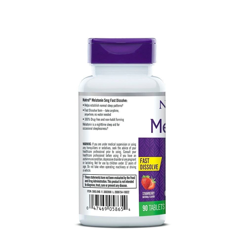 slide 2 of 7, Natrol Melatonin Fast Dissolve Tablets, 90 ct; 5 mg