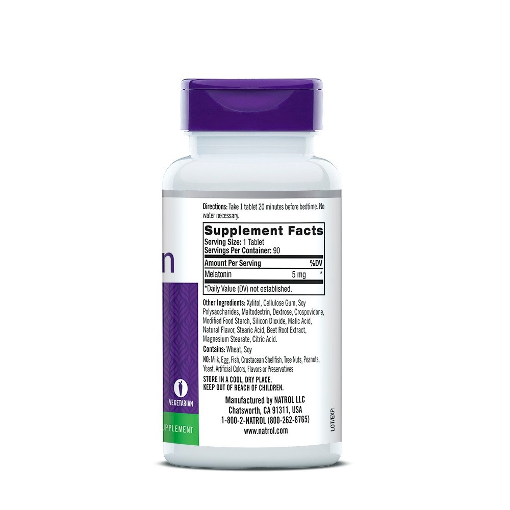 slide 5 of 7, Natrol Melatonin Fast Dissolve Tablets, 90 ct; 5 mg