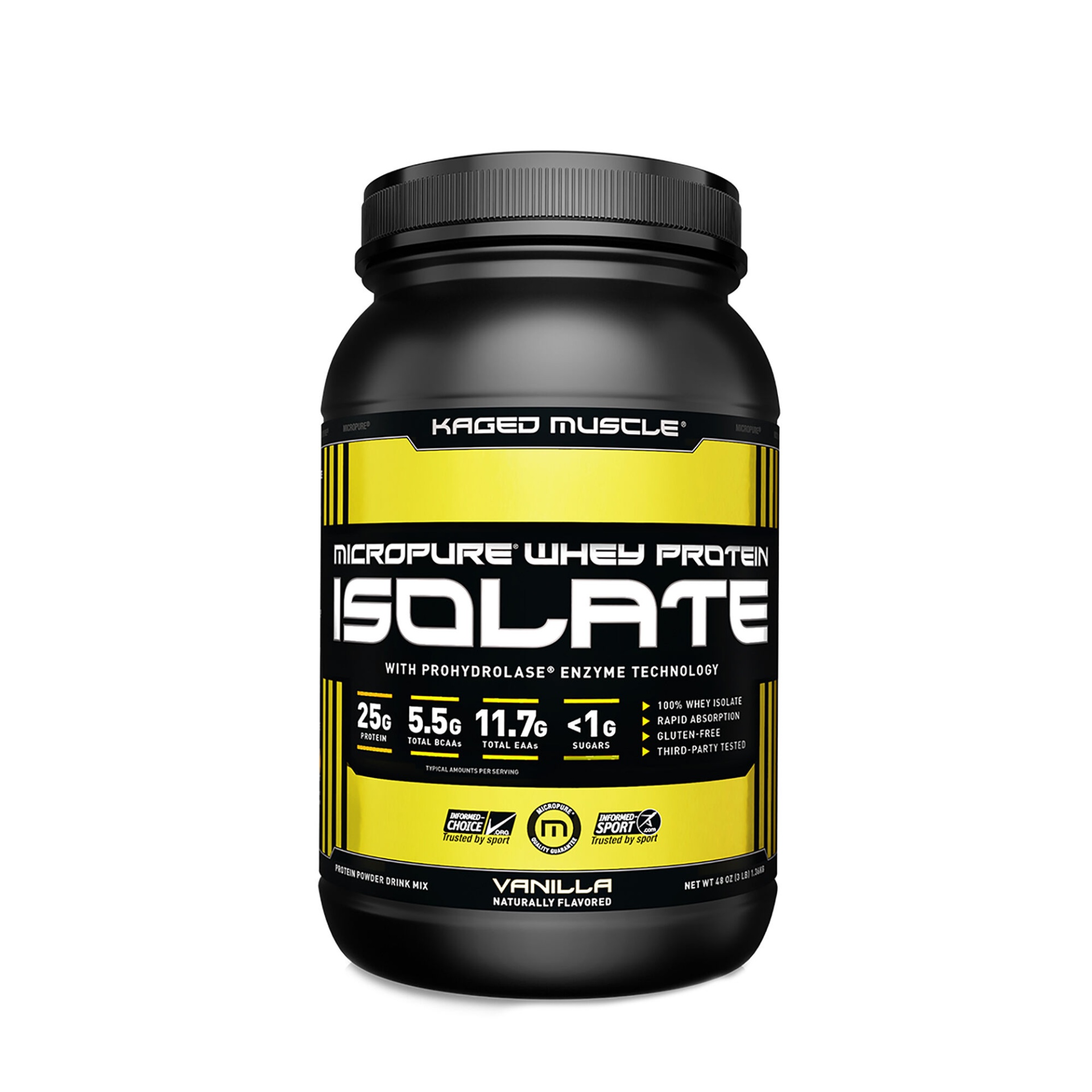 slide 1 of 1, Kaged Muscle Micropure Whey Protein Isolate - Vanilla, 3 lb
