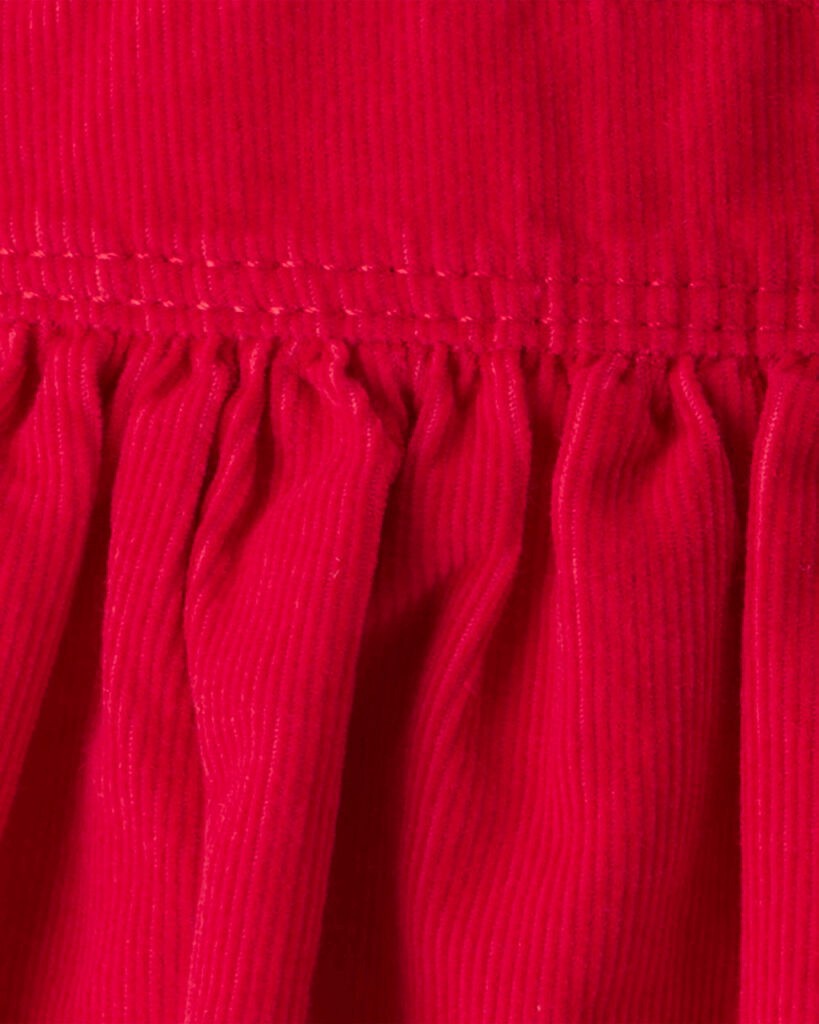 slide 2 of 3, Oshkosh Baby Girl Corduroy Skirtall - Red Red 9M, 1 ct