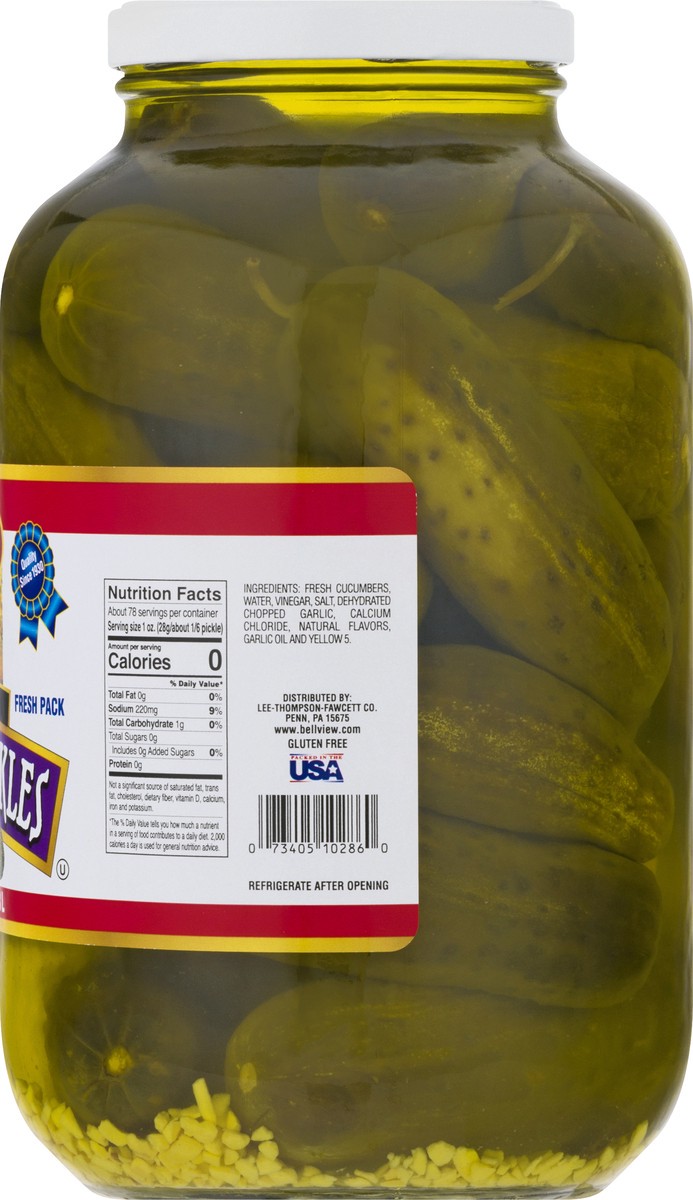 slide 2 of 13, Bell-View Fresh Pack Dill Kosher Pickles 128 oz, 128 oz