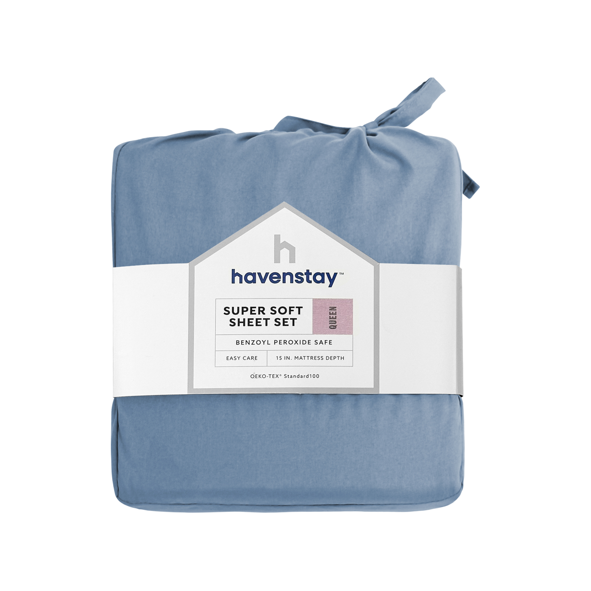 slide 1 of 13, Havenstay Sheets, Queen, Blue, Queen Size