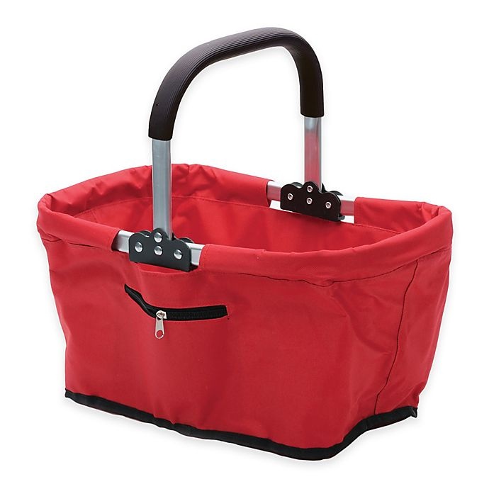 slide 1 of 1, RSVP Shopping Basket - Red, 17 in x 11 in