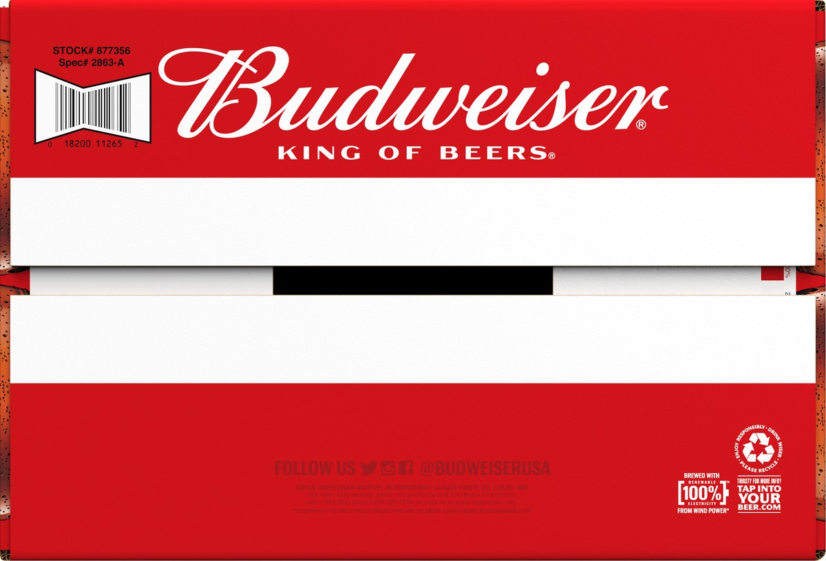 slide 8 of 8, Budweiser Lager Beer 24 ea, 168 fl oz